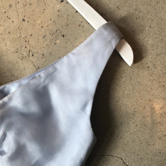 Frascara Light Blue Organza Pleated Crop Top - Picture 3 of 9